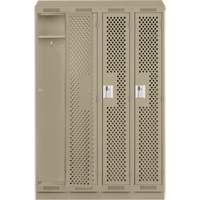 Clean Line Lockers, Bank of 4, 48" x 12" x 82", Steel, Grey, Rivet (Assembled), Perforated Cantin et fils