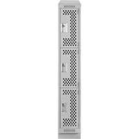 Casiers Clean Line, 3 niveaux, 12" x 18" x 82", Acier, Gris, Rivet (assembl&eacute;), Perfor&eacute; Cantin et fils