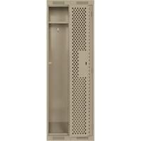 Clean Line Lockers, Bank of 2, 24" x 12" x 72", Steel, Beige, Rivet (Assembled), Perforated Cantin et fils