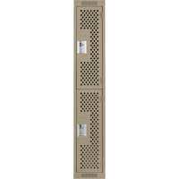 Casiers Clean Line, 2 niveaux, 12" x 15" x 72", Acier, Beige, Rivet (assembl&eacute;), Perfor&eacute; Cantin et fils
