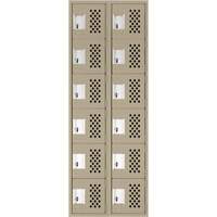 Assembled Lockerettes Clean Line Perforated Economy Lockers, 6 -tier, Bank of 2, 18" x 72" x 12", Steel Cantin et fils
