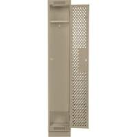 Clean Line Lockers, 12" x 15" x 76", Steel, Beige, Rivet (Assembled), Perforated Cantin et fils