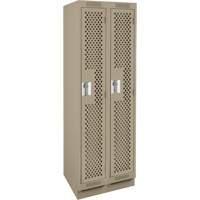 Clean Line Lockers, Bank of 2, 24" x 18" x 76", Steel, Beige, Rivet (Assembled), Perforated Cantin et fils