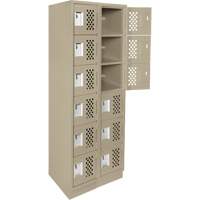 Assembled Lockerettes Clean Line Perforated Economy Lockers, 6 -tier, Bank of 2, 18" x 72" x 12", Steel Cantin et fils