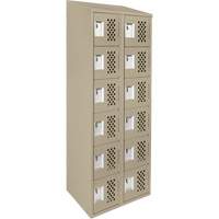 Petit casier perfor&eacute; Clean-Line, 6 niveaux, Bloc de 2, 12" x 72" x 12", Acier Cantin et fils
