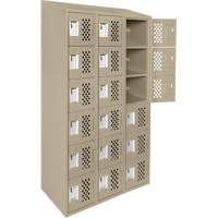 Clean-Line Perforated Lockerette, 6 -tier, Bank of 3, 12" x 72" x 12", Steel Cantin et fils