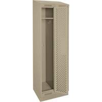 Clean Line Lockers, Bank of 2, 24" x 12" x 82", Steel, Beige, Rivet (Assembled), Perforated Cantin et fils