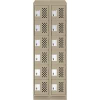 Assembled Lockerettes Clean Line Perforated Economy Lockers, 6 -tier, Bank of 2, 18" x 72" x 12", Steel Cantin et fils