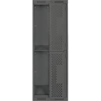 Clean Line Lockers, 2 -tier, Bank of 2, 24" x 15" x 72", Steel, Charcoal, Rivet (Assembled), Perforated Cantin et fils