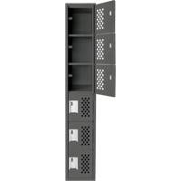 Assembled Lockerettes Clean Line Perforated Economy Lockers, 6 -tier, 18" x 72" x 12", Steel Cantin et fils