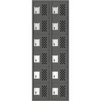 Assembled Lockerettes Clean Line Perforated Economy Lockers, 6 -tier, Bank of 2, 18" x 72" x 12", Steel Cantin et fils