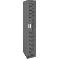 Clean Line Lockers, 12" x 15" x 76", Steel, Charcoal, Rivet (Assembled), Perforated Cantin et fils