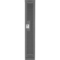 Clean Line Lockers, 12" x 15" x 76", Steel, Charcoal, Rivet (Assembled), Perforated Cantin et fils