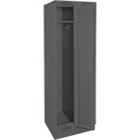 Clean Line Lockers, Bank of 2, 24" x 18" x 76", Steel, Charcoal, Rivet (Assembled), Perforated Cantin et fils