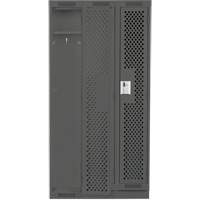 Clean Line Lockers, Bank of 3, 36" x 15" x 76", Steel, Charcoal, Rivet (Assembled), Perforated Cantin et fils