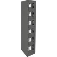 Assembled Lockerettes Clean Line Perforated Economy Lockers, 6 -tier, 18" x 72" x 12", Steel Cantin et fils