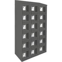 Clean-Line Perforated Lockerette, 6 -tier, Bank of 3, 12" x 72" x 12", Steel Cantin et fils