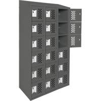 Clean-Line Perforated Lockerette, 6 -tier, Bank of 3, 12" x 72" x 12", Steel Cantin et fils