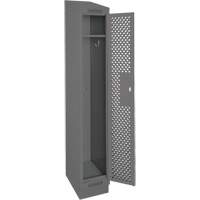Clean Line Lockers, 12" x 12" x 82", Steel, Charcoal, Rivet (Assembled), Perforated Cantin et fils