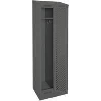 Clean Line Lockers, Bank of 2, 24" x 12" x 82", Steel, Charcoal, Rivet (Assembled), Perforated Cantin et fils