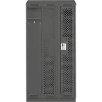 Clean Line Lockers, Bank of 3, 36" x 12" x 82", Steel, Charcoal, Rivet (Assembled), Perforated Cantin et fils