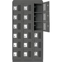 Petits casiers &eacute;conomiques assembl&eacute;s et perfor&eacute;s Clean Line, 6 niveaux, Bloc de 3, 18" x 72" x 12", Acier Cantin et fils