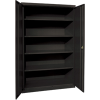 Deep Hi-Boy Storage Cabinet, Steel, 4 Shelves, 72" H x 36" W x 24" D, Black Cantin et fils