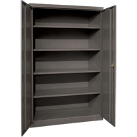 Armoires de rangement Hi-Boy profondes, Acier, 4 Tablettes, 72" h x 36" la x 24" P, Charbon Cantin et fils
