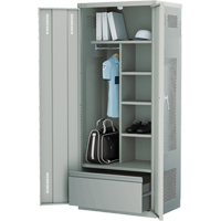 Deluxe Gear Locker, Steel, 36" W x 24" D x 72" H, Grey Cantin et fils