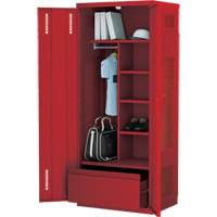 Deluxe Gear Locker, Steel, 36" W x 24" D x 72" H, Red Cantin et fils