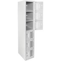 Clean Line Lockerettes, 6 -tier, 18" x 72" x 12", Steel Cantin et fils