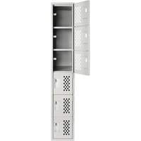 Clean Line Lockerettes, 6 -tier, 18" x 72" x 12", Steel Cantin et fils