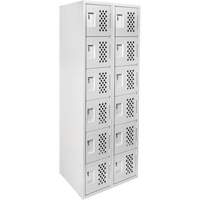 Clean Line Lockerettes, 6 -tier, Bank of 2, 18" x 72" x 12", Steel Cantin et fils