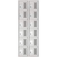 Clean Line Lockerettes, 6 -tier, Bank of 2, 18" x 72" x 12", Steel Cantin et fils