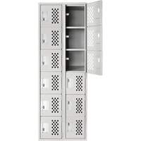 Clean Line Lockerettes, 6 -tier, Bank of 2, 18" x 72" x 12", Steel Cantin et fils