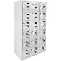 Clean Line Lockerettes, 6 -tier, Bank of 3, 18" x 72" x 12", Steel Cantin et fils