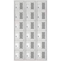 Clean Line Lockerettes, 6 -tier, Bank of 3, 18" x 72" x 12", Steel Cantin et fils