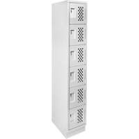 Assembled Lockerettes Clean Line Perforated Economy Lockers, 6 -tier, 18" x 72" x 12", Steel Cantin et fils