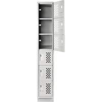 Assembled Lockerettes Clean Line Perforated Economy Lockers, 6 -tier, 18" x 72" x 12", Steel Cantin et fils