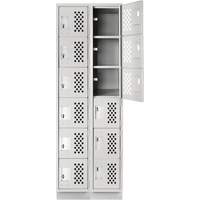 Assembled Lockerettes Clean Line Perforated Economy Lockers, 6 -tier, Bank of 2, 18" x 72" x 12", Steel Cantin et fils