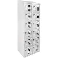 Petit casier perfor&eacute; Clean-Line, 6 niveaux, Bloc de 2, 12" x 72" x 12", Acier Cantin et fils