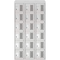 Clean-Line Perforated Lockerette, 6 -tier, Bank of 3, 12" x 72" x 12", Steel Cantin et fils