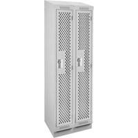 Clean Line Lockers, Bank of 2, 24" x 12" x 82", Steel, Grey, Rivet (Assembled), Perforated Cantin et fils