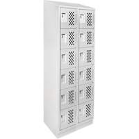 Assembled Lockerettes Clean Line Perforated Economy Lockers, 6 -tier, Bank of 2, 18" x 72" x 12", Steel Cantin et fils