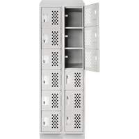Assembled Lockerettes Clean Line Perforated Economy Lockers, 6 -tier, Bank of 2, 18" x 72" x 12", Steel Cantin et fils