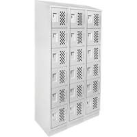 Petits casiers &eacute;conomiques assembl&eacute;s et perfor&eacute;s Clean Line, 6 niveaux, Bloc de 3, 18" x 72" x 12", Acier Cantin et fils