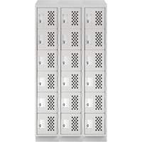 Petits casiers &eacute;conomiques assembl&eacute;s et perfor&eacute;s Clean Line, 6 niveaux, Bloc de 3, 18" x 72" x 12", Acier Cantin et fils