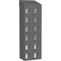 Concorde Heavy-Duty Lockers, 6 -tier, Bank of 2, 24" x 18" x 78", Steel, Charcoal, Welded (Assembled) Cantin et fils