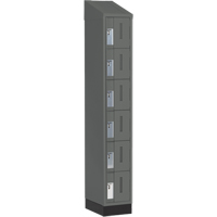 Concorde Heavy-Duty Lockers, 6 -tier, 12" x 18" x 82", Steel, Charcoal, Welded (Assembled) Cantin et fils