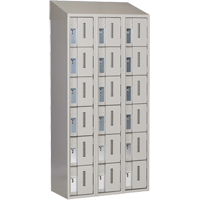 Concorde Heavy-Duty Lockers, 6 -tier, Bank of 3, 36" x 18" x 78", Steel, Grey, Welded (Assembled) Cantin et fils